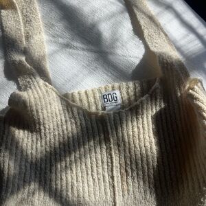 BDG Women's Cream Ribbed Sweater